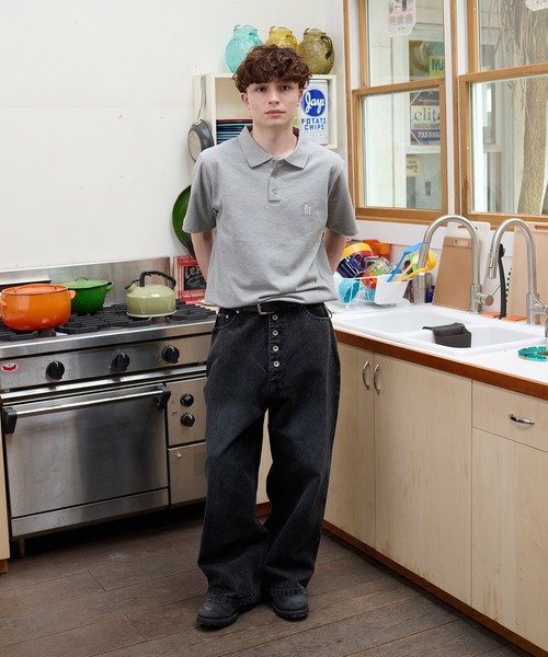 kutir(クティール)の「HEAVY OUNCE DUCK BAGGY PANTS/ヘビーオンスダックバギーパンツ(デニムパンツ・メンズ・グレー/ブラック・SMALL/MEDIUM/LARGE)」の5枚目の写真