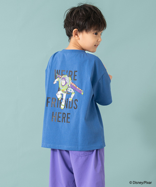and D. petit main(アンドディープティマイン)の「【トイストーリー/Toy Story】バックプリントワイド半袖Tシャツ(Tシャツ/カットソー・キッズ・ピンク/ブルー/ホワイト・140cm/90cm/120cm/130cm/110cm/100cm/150cm)」の1枚目の写真