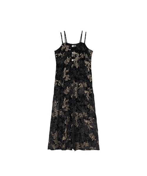 Velour Embroidery Layered Dress（ワンピース）｜sahara