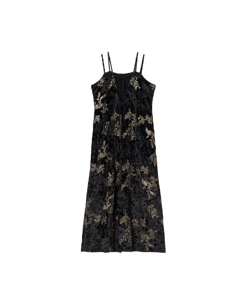 ワンピース MARTE Velour Embroidery Layered Dress Velour Embroidery Layered Dress｜ベロア刺繍ドレス – MARTE