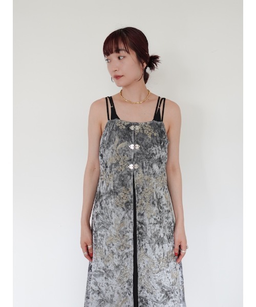 【即完売】belted velour frill onepiece オケージョン belted velour frill onepiece