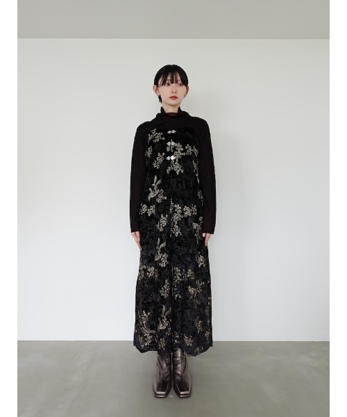 ワンピース STAMP ART LAYERED DRESS Art Print Layered Dress/アートプリントレイヤードドレス