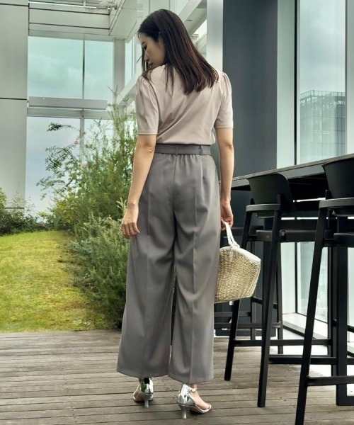 couture brooch（クチュールブローチ）の「【接触冷感・UV機能あり・マシンウォッシャブル】60シルケット パフュームエンブロTシャツ（Tシャツ/カットソー・レディース・ピンク/オフホワイト/イエロー系その他/ブラック・42/40/36/38）」の10枚目の写真