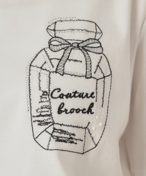 couture brooch（クチュールブローチ）の「【接触冷感・UV機能あり・マシンウォッシャブル】60シルケット パフュームエンブロTシャツ（Tシャツ/カットソー・レディース・ピンク/オフホワイト/イエロー系その他/ブラック・42/40/36/38）」の12枚目の写真