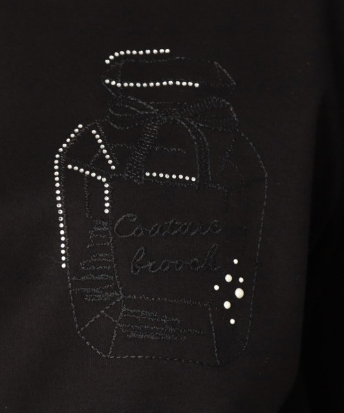 couture brooch（クチュールブローチ）の「【接触冷感・UV機能あり・マシンウォッシャブル】60シルケット パフュームエンブロTシャツ（Tシャツ/カットソー・レディース・ピンク/オフホワイト/イエロー系その他/ブラック・42/40/36/38）」の13枚目の写真