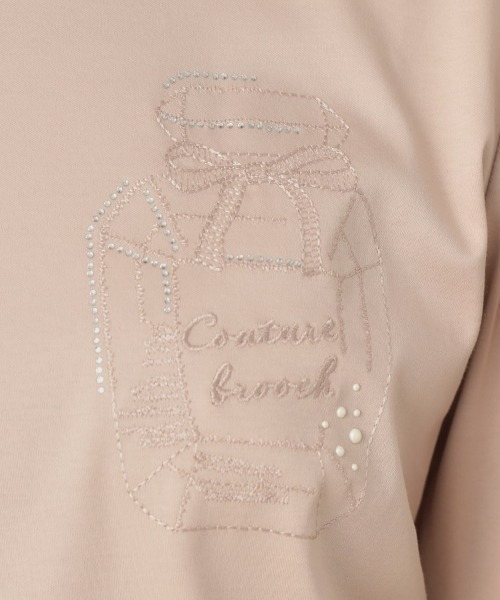 couture brooch（クチュールブローチ）の「【接触冷感・UV機能あり・マシンウォッシャブル】60シルケット パフュームエンブロTシャツ（Tシャツ/カットソー・レディース・ピンク/オフホワイト/イエロー系その他/ブラック・42/40/36/38）」の15枚目の写真