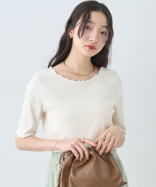 earth music&ecology（アースミュージックアンドエコロジー）の「リブメロープルオーバー（Tシャツ/カットソー・レディース・ブラック/ブラウン/ピンク/アイボリー・S/M）」の11枚目の写真