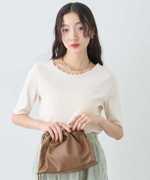 earth music&ecology（アースミュージックアンドエコロジー）の「リブメロープルオーバー（Tシャツ/カットソー・レディース・ブラック/ブラウン/ピンク/アイボリー・S/M）」の12枚目の写真