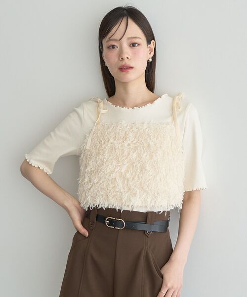 earth music&ecology（アースミュージックアンドエコロジー）の「リブメロープルオーバー（Tシャツ/カットソー・レディース・ブラック/ブラウン/ピンク/アイボリー・S/M）」の18枚目の写真