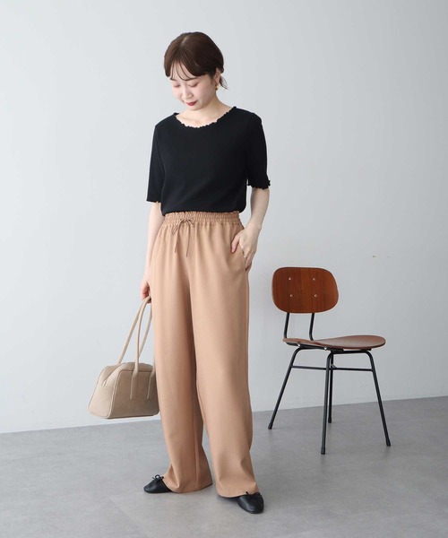 earth music&ecology（アースミュージックアンドエコロジー）の「リブメロープルオーバー（Tシャツ/カットソー・レディース・ブラック/ブラウン/ピンク/アイボリー・S/M）」の6枚目の写真