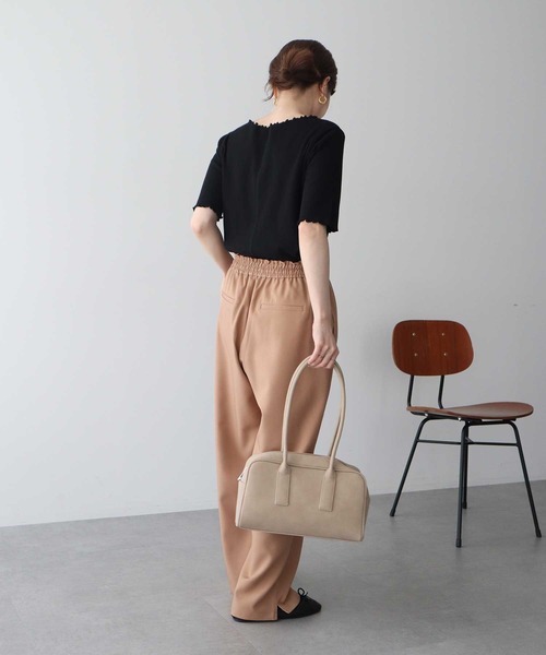 earth music&ecology（アースミュージックアンドエコロジー）の「リブメロープルオーバー（Tシャツ/カットソー・レディース・ブラック/ブラウン/ピンク/アイボリー・S/M）」の9枚目の写真