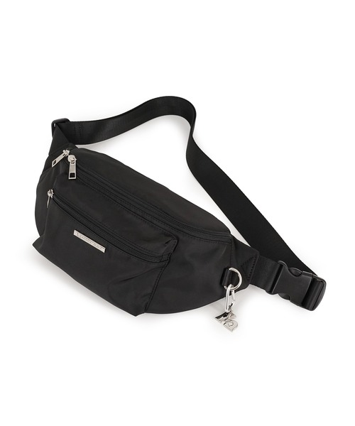 MURUA（ムルーア）の「MURUA(ムルーア)ボディバッグ ウエストポーチ MR-B1382 撥水ツイル・カジュアル（ボディバッグ/ウエストポーチ・レディース・ブラック・FREE）」の2枚目の写真