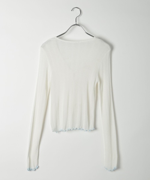 3.3 Field Trip （3.3フィールドトリップ）の「3.3 Field Trip／メッシュ裾メロウカーディガン（カーディガン/ボレロ・レディース・ブラック/パープル/ホワイト・FREE）」の12枚目の写真