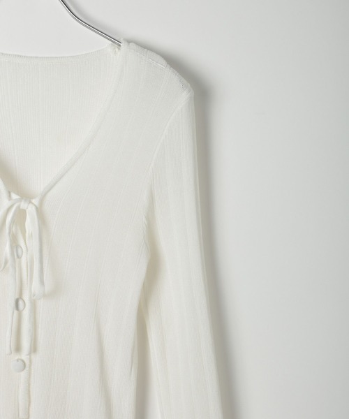 3.3 Field Trip （3.3フィールドトリップ）の「3.3 Field Trip／メッシュ裾メロウカーディガン（カーディガン/ボレロ・レディース・ブラック/パープル/ホワイト・FREE）」の9枚目の写真