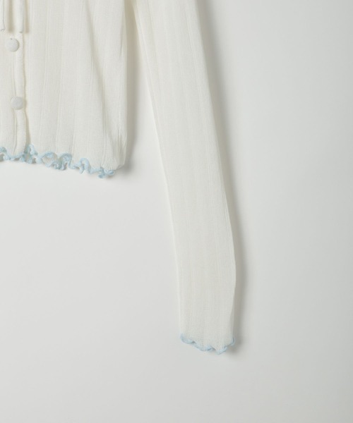 3.3 Field Trip （3.3フィールドトリップ）の「3.3 Field Trip／メッシュ裾メロウカーディガン（カーディガン/ボレロ・レディース・ブラック/パープル/ホワイト・FREE）」の8枚目の写真