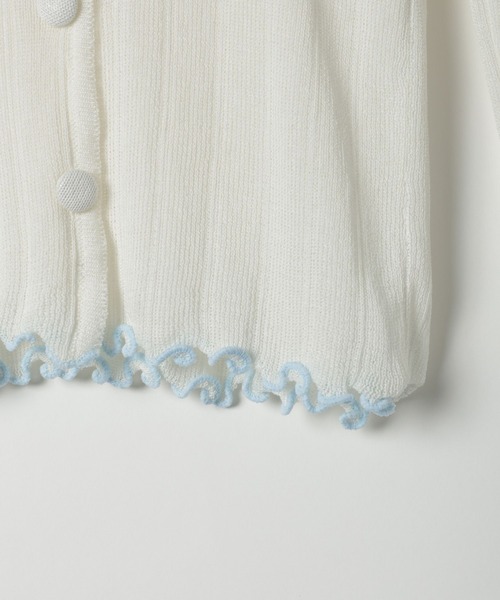 3.3 Field Trip （3.3フィールドトリップ）の「3.3 Field Trip／メッシュ裾メロウカーディガン（カーディガン/ボレロ・レディース・ブラック/パープル/ホワイト・FREE）」の7枚目の写真