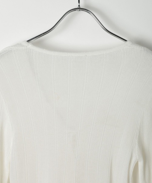 3.3 Field Trip （3.3フィールドトリップ）の「3.3 Field Trip／メッシュ裾メロウカーディガン（カーディガン/ボレロ・レディース・ブラック/パープル/ホワイト・FREE）」の6枚目の写真