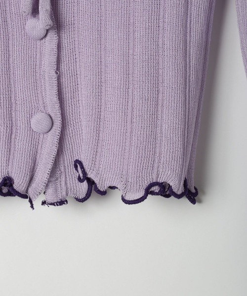 3.3 Field Trip （3.3フィールドトリップ）の「3.3 Field Trip／メッシュ裾メロウカーディガン（カーディガン/ボレロ・レディース・ブラック/パープル/ホワイト・FREE）」の5枚目の写真