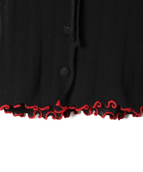 3.3 Field Trip （3.3フィールドトリップ）の「3.3 Field Trip／メッシュ裾メロウカーディガン（カーディガン/ボレロ・レディース・ブラック/パープル/ホワイト・FREE）」の4枚目の写真