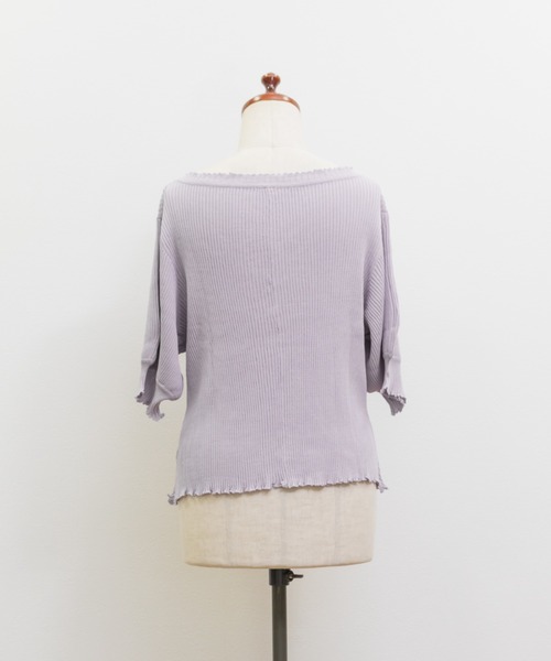 CLETTE(クレット)の「レースアップデザイン半袖ニット(ニット/セーター・レディース・ブラック/ラベンダー/ピンク・4L/3L/LL)」の15枚目の写真