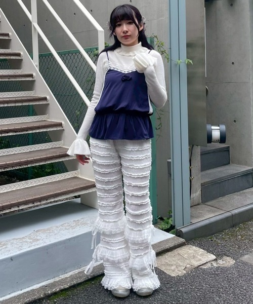 Candy Stripper（キャンディストリッパー）の「JERSEY ROSE キャミソール（キャミソール・レディース・ネイビー/ピンク/ブラック・FREE）」の4枚目の写真