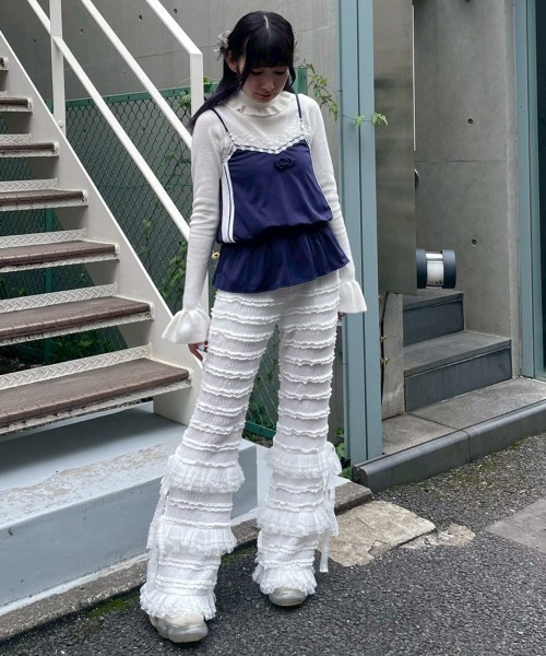 Candy Stripper（キャンディストリッパー）の「JERSEY ROSE キャミソール（キャミソール・レディース・ネイビー/ピンク/ブラック・FREE）」の5枚目の写真