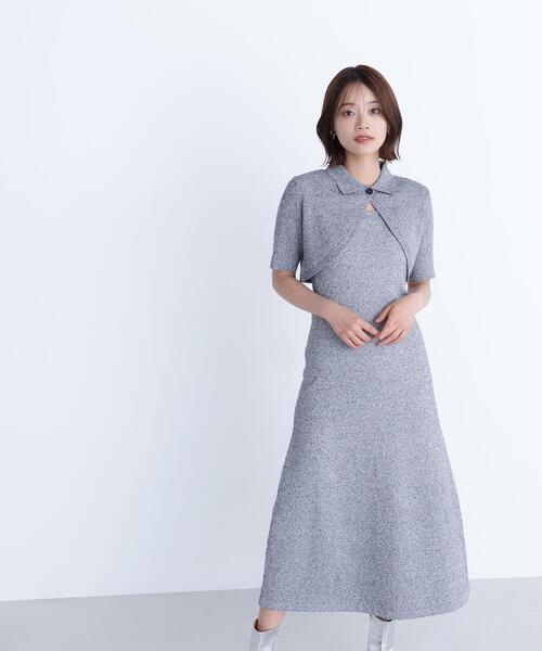 NATURAL BEAUTY BASIC(ナチュラルビューティーベーシック)の「◇ショートボレロセットニットワンピース(ワンピース・レディース・ブラック系その他/ブラウン系その他・MEDIUM/P/S)」の1枚目の写真