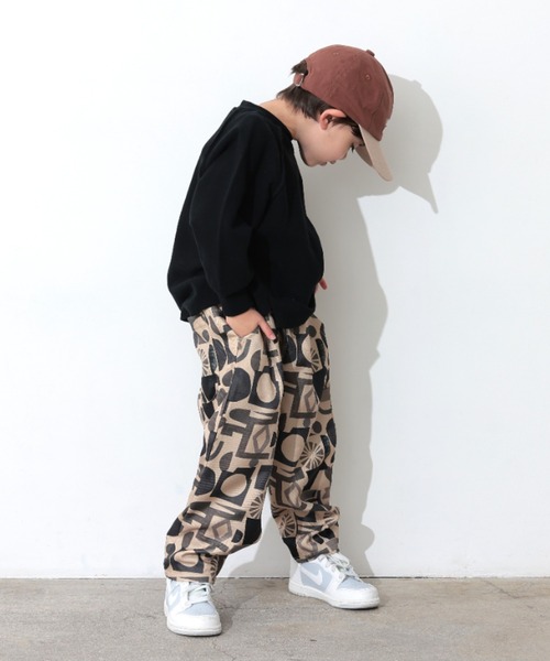 Ocean&Ground（オーシャン&グラウンド）の「ｿｳｶﾞﾗﾌﾟﾘﾝﾄﾀｯｸﾜｲﾄﾞﾊﾟﾝﾂ（その他パンツ・キッズ・ベージュ/ブラック・140/130/120/110/100/90）」の13枚目の写真