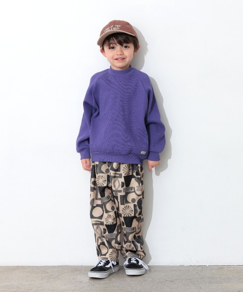 Ocean&Ground（オーシャン&グラウンド）の「ｿｳｶﾞﾗﾌﾟﾘﾝﾄﾀｯｸﾜｲﾄﾞﾊﾟﾝﾂ（その他パンツ・キッズ・ベージュ/ブラック・140/130/120/110/100/90）」の22枚目の写真