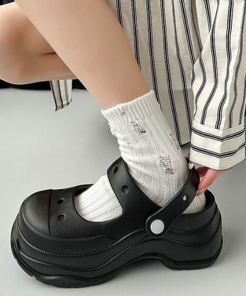 Vipoa(ヴィポア)の「ハーフスリッパ厚底サンダル(サンダル・レディース・ブラック/ホワイト・SMALL/MEDIUM/LARGE)」の14枚目の写真