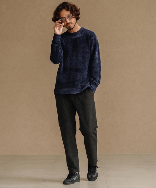 CALL&RESPONSE（コールアンドレスポンス）の「mn3142-シャギー-クルーニット-サイセンタク（ニット/セーター・メンズ・グレー/ブラック/ネイビー・1/2/4/5）」の6枚目の写真