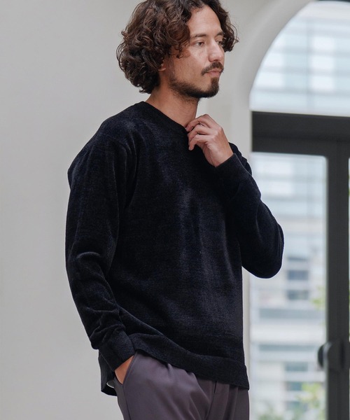 CALL&RESPONSE（コールアンドレスポンス）の「mn3142-シャギー-クルーニット-サイセンタク（ニット/セーター・メンズ・グレー/ブラック/ネイビー・1/2/4/5）」の10枚目の写真