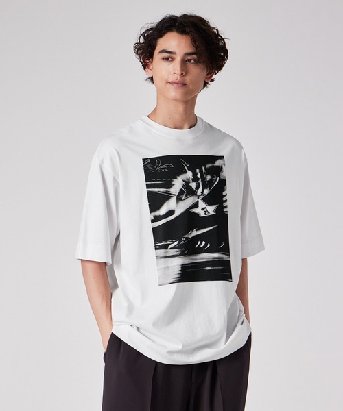 【Paul Smith】Tシャツ ポケット バック ダブルネームロゴ Drawing Floral” Tシャツ