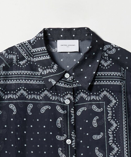 極美品　UNITED ARROWS オーガンジープリントシャツ　24ss 36 極美品 UNITED ARROWS オーガンジープリントシャツ 24ss 36