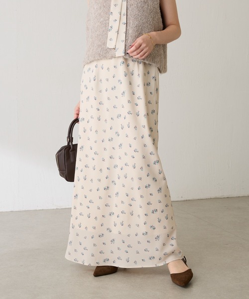 COLLAGE GALLARDAGALANTE（コラージュガリャルダガランテ）の「小花柄マーメイドスカート（スカート・レディース・ブラウン/アイボリー・FREE）」の2枚目の写真