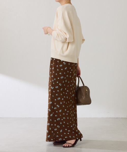COLLAGE GALLARDAGALANTE（コラージュガリャルダガランテ）の「小花柄マーメイドスカート（スカート・レディース・ブラウン/アイボリー・FREE）」の6枚目の写真
