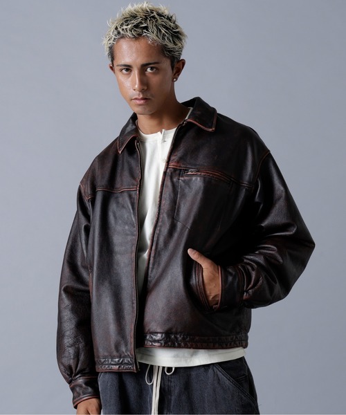 DankeSchon/ダンケシェーン/AGING COWHIDE LEATHER JACKET（ブルゾン