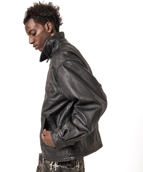 ダンケシェーン レザー レア物 DankeSchon/ダンケシェーン/AGING COWHIDE LEATHER JACKET（ブルゾン