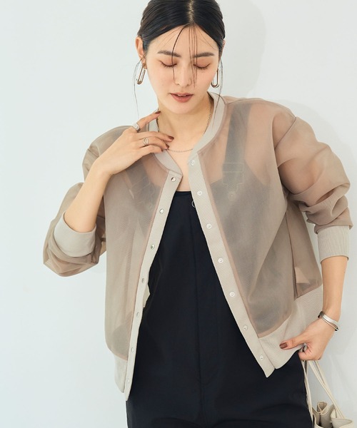 CROSS FUNCTION（クロスファンクション）の「《マシンウォッシャブル》エブ楽 シアースナップボタンカーディガン【CROSS FUNCTION/クロスファンクション】（カーディガン/ボレロ・レディース・チャコールグレー/ベージュ・LL/M/L）」の2枚目の写真