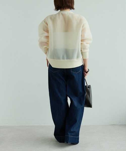 CROSS FUNCTION（クロスファンクション）の「《マシンウォッシャブル》エブ楽 シアースナップボタンカーディガン【CROSS FUNCTION/クロスファンクション】（カーディガン/ボレロ・レディース・チャコールグレー/ベージュ・LL/M/L）」の11枚目の写真