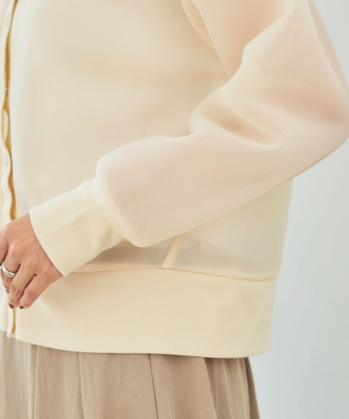 CROSS FUNCTION（クロスファンクション）の「《マシンウォッシャブル》エブ楽 シアースナップボタンカーディガン【CROSS FUNCTION/クロスファンクション】（カーディガン/ボレロ・レディース・チャコールグレー/ベージュ・LL/M/L）」の20枚目の写真