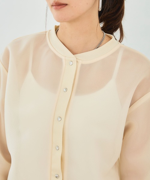 CROSS FUNCTION（クロスファンクション）の「《マシンウォッシャブル》エブ楽 シアースナップボタンカーディガン【CROSS FUNCTION/クロスファンクション】（カーディガン/ボレロ・レディース・チャコールグレー/ベージュ・LL/M/L）」の22枚目の写真