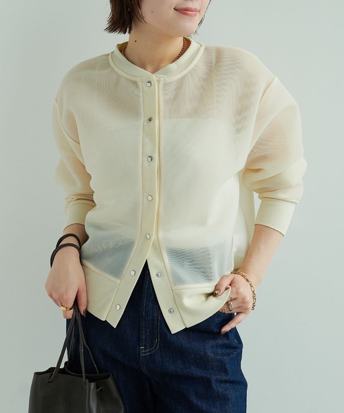 CROSS FUNCTION（クロスファンクション）の「《マシンウォッシャブル》エブ楽 シアースナップボタンカーディガン【CROSS FUNCTION/クロスファンクション】（カーディガン/ボレロ・レディース・チャコールグレー/ベージュ・LL/M/L）」の19枚目の写真