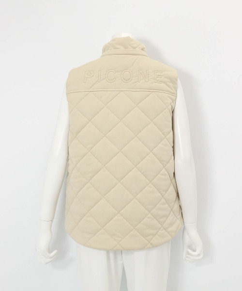 Picone CLUB（ピッコーネクラブ）の「防風保温キルト中綿ジップベスト（ベスト・レディース・ホワイト/ブラック/ベージュ・S/L/M）」の17枚目の写真