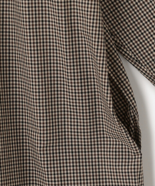 【美品】DANTONダントンシャツワンピース36カーキ系 チェック柄 75821899b_b_23_215.jpg