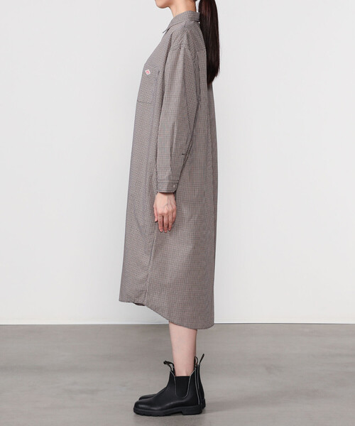 DANTON | プランサーボタン シャツワンピース PLAID WOMEN