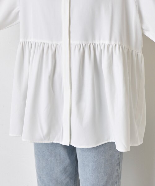 Jena espace merveilleux（ジェナ　エスパスメルヴェイユ）の「《さわ企画》【セレモニー/WEB限サイズあり】ペプラムブラウス（シャツ/ブラウス・レディース・ブラック/オフホワイト・FREE/0）」の20枚目の写真