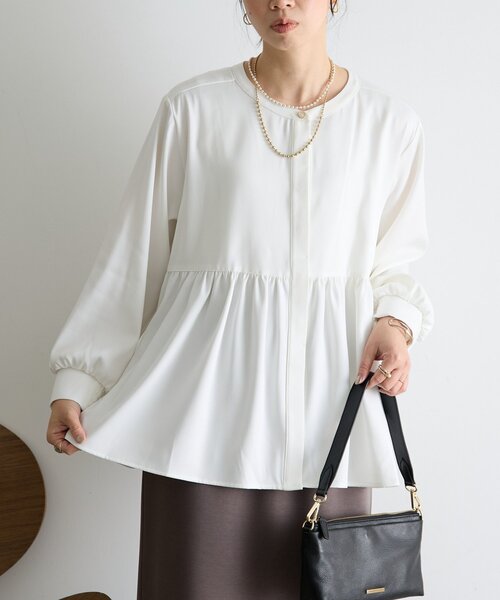 Jena espace merveilleux(ジェナ エスパスメルヴェイユ)の「【大人フェミニン】ペプラムブラウス(シャツ/ブラウス・レディース・ブラック/オフホワイト・FREE/0)」の11枚目の写真