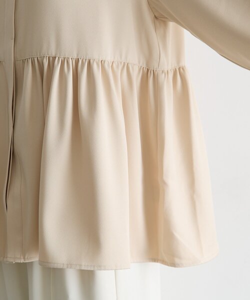 Jena espace merveilleux（ジェナ　エスパスメルヴェイユ）の「《さわ企画》【セレモニー/WEB限サイズあり】ペプラムブラウス（シャツ/ブラウス・レディース・ブラック/オフホワイト・FREE/0）」の10枚目の写真