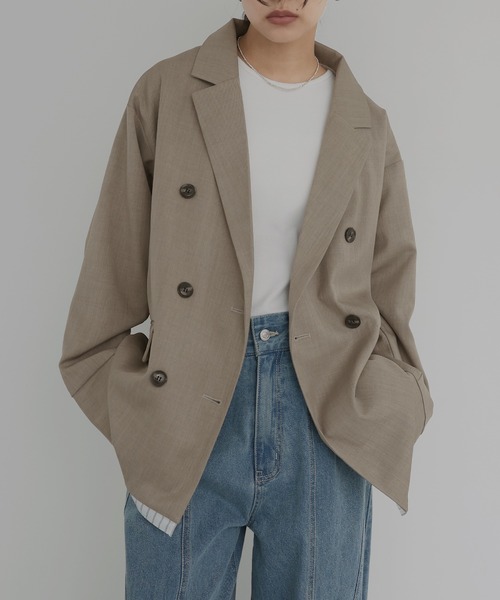 未使用日本製SEEALL ベージュ テーラードジャケット オンライン 通販ファッション - 未使用日本製SEEALL ベージュ